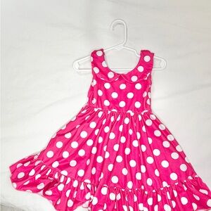 Girlhood Pink Dress with White Polka Dots